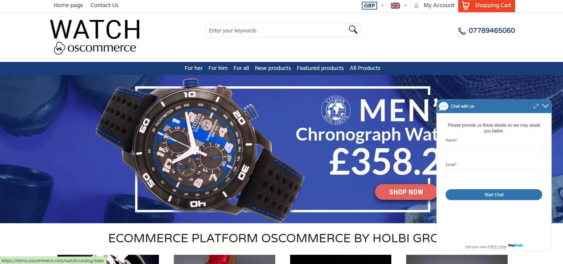 ProProfs Live Chat will display in your online shop